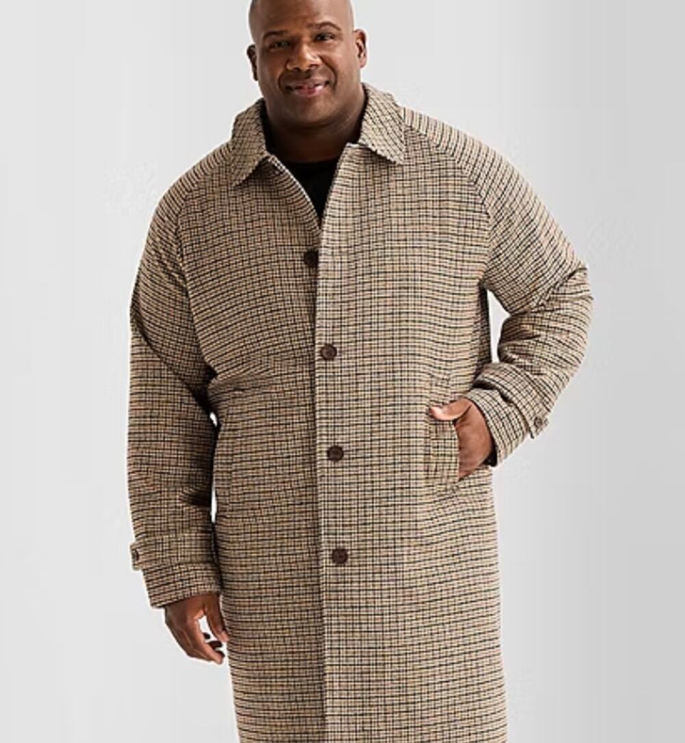 Shaquille O'Neal XLG™ Midweight Big and Tall Burg Tartan Car Coat, Sz 2XLT--NWT